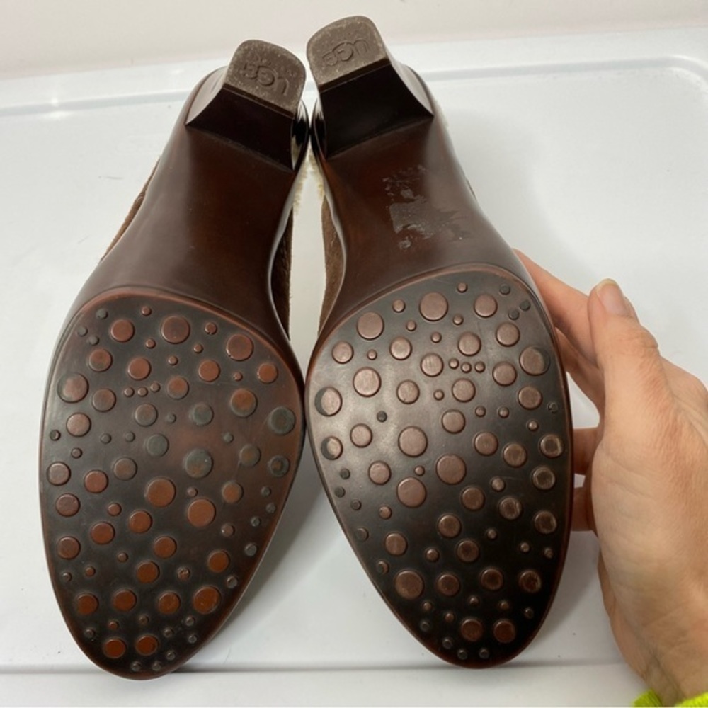 UGG Brown Suede Clogs with Medium Heel - Picture 6 of 15
